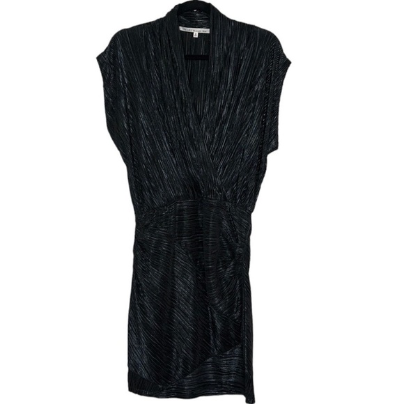 RACHEL Rachel Roy Dresses & Skirts - RACHEL ROY Black, Shiny, Crinkle-Pleat Sleeveless Sheath Dress | Size: Medium